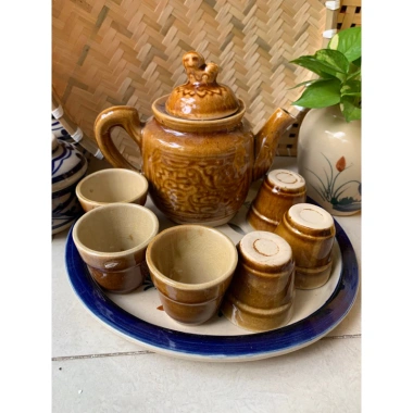 Bộ bình trà 6 tách xưa - Thiết kế vintage sang trọng, giá ưu đãi 95.000 VND