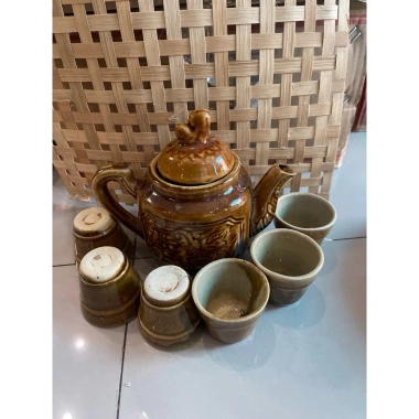 Bộ bình trà 6 tách xưa - Thiết kế vintage sang trọng, giá ưu đãi 95.000 VND