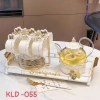 Bộ Bình Trà Ấm Chén kèm khay, lót tách, bếp châm trà viên vàng - Giá ưu đãi 1.268.000 VND 2