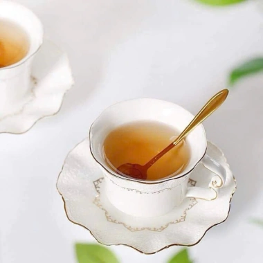 Bộ Bình Trà Ấm Chén kèm khay, lót tách, bếp châm trà viên vàng - Giá ưu đãi 1.268.000 VND