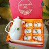 Bộ Bình Trà Sứ 1.5L Vẽ Tay Men Kem Bát Tràng - Có Khay, Ấm Pha Trà Gốm Sứ - Giá ưu đãi 230.000 VND 4