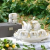 Bộ bình trà sứ vân đá cao cấp kèm ly và khay đựng - Sang trọng, giá ưu đãi 438.900 dong
