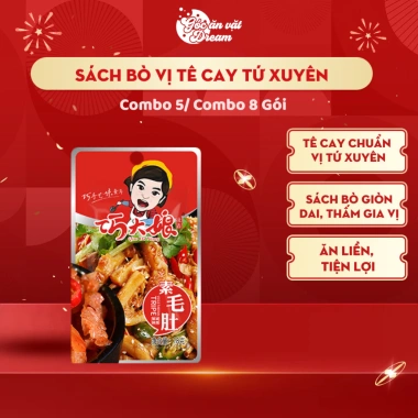 Bò Bít Tết Ăn Liền Tê Cay - Bò sợi cay Tứ Xuyên Combo 5/8 gói, giá chỉ 10.603₫ giảm so với 13.572₫ 3