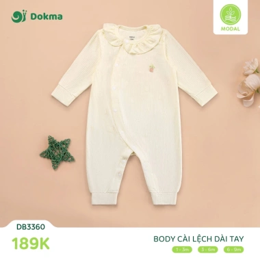 Bộ Body Cotton Dài Tay Cài Lệch Bé Dokma DB3.067/DB3.360 4,5‑9,5kg Giá 165.000đ 2