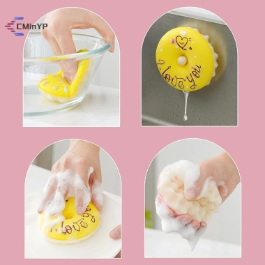 Bộ bọt biển bát đĩa có cốc hút – Chống bánh rán, rửa chén nhanh, thoát nước nhà bếp 6