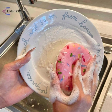 Bộ bọt biển bát đĩa có cốc hút – Chống bánh rán, rửa chén nhanh, thoát nước nhà bếp 9