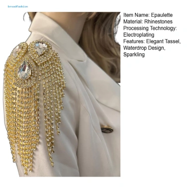 Bộ brooch epalettle đá kim cương giả tua rua lấp lánh sân khấu khiêu vũ giảm 23% 3 Bộ brooch epalettle đá kim cương giả tua rua lấp lánh sân khấu khiêu vũ giảm 23% 3