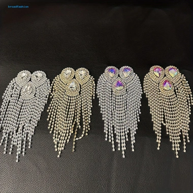Bộ brooch epalettle đá kim cương giả tua rua lấp lánh sân khấu khiêu vũ giảm 23%