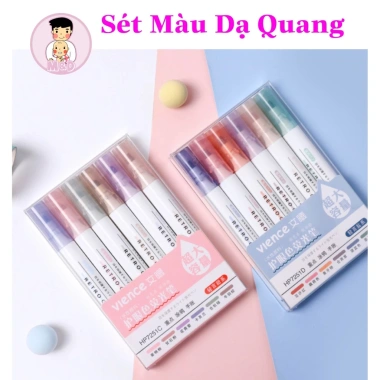 Bộ bút dạ quang Lalunavn 6 màu - Highlight ghi nhớ, đánh dấu, chỉ 39.000đ