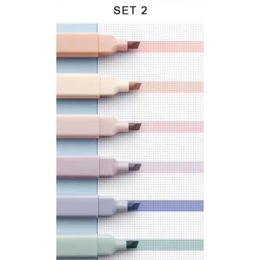 Bộ bút highlight màu Morandi ghi chú, viết mịn, bền, giảm giá 22% chỉ 38.178₫ 9
