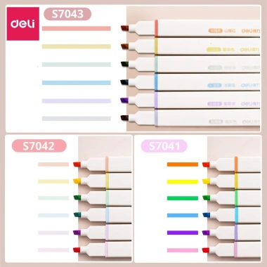 Bộ Bút Highlight Pastel S741-742-743 kèm Sticker Trang Trí Deli Dạ Quang Giá 53.900₫ 7