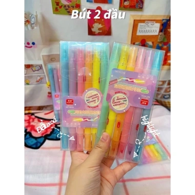 Bộ Bút Highlighter 6 Cây Pastel Đầu Xoá Đa Năng Highlight và Xoá Giá 30.000đ 10