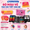 Bộ Bút Màu 208 Món kèm Bảng Vẽ, Giấy 300gsm - Hộp Vali Mỹ Thuật Bé - Quà Tết Sinh Nhật 9