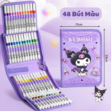 Bộ bút màu acrylic Kuromi Melody 24‑60 màu siêu đẹp, nhỏ gọn, tô mọi chất liệu – Giá ưu đãi 165k 6