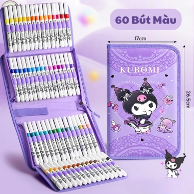 Bộ bút màu acrylic Kuromi Melody 24‑60 màu siêu đẹp, nhỏ gọn, tô mọi chất liệu – Giá ưu đãi 165k 7