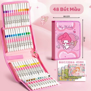 Bộ bút màu acrylic Kuromi Melody 24‑60 màu siêu đẹp, nhỏ gọn, tô mọi chất liệu – Giá ưu đãi 165k 8