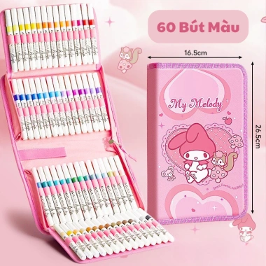 Bộ bút màu acrylic Kuromi Melody 24‑60 màu siêu đẹp, nhỏ gọn, tô mọi chất liệu – Giá ưu đãi 165k 9