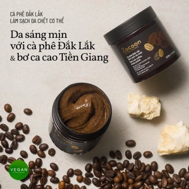 Bộ cà phê Đắk Lắk Cocoon làm sạch da chết – da mặt 150ml + cơ thể 200ml, 125.550đ