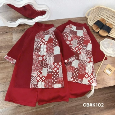 Bộ cách tân TUN KIT TK038 áo dài cao cấp cho bé trai, bé gái đón Tết 2.026 - Giá 131,400₫