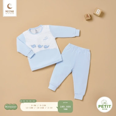 Bộ Cài Vai Dài Tay Hoạ Tiết Hoạt Hình Đáng Yêu Cho Bé MOON - Chính Hãng, Giá 185k