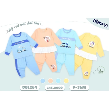 Bộ Cài Vai Tay Cotton Hoạ Tiết Ngộ Nghĩnh cho Bé Dokma DB1.264, DB2.495 - 145.000₫