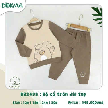 Bộ Cài Vai Tay Cotton Hoạ Tiết Ngộ Nghĩnh cho Bé Dokma DB1.264, DB2.495 - 145.000₫