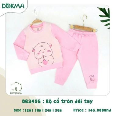 Bộ Cài Vai Tay Cotton Hoạ Tiết Ngộ Nghĩnh cho Bé Dokma DB1.264, DB2.495 - 145.000₫