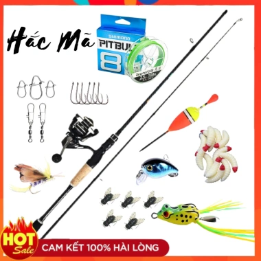 Bộ cần câu lure HẮC MÃ mới kèm DEKIO AC2.000, full phụ kiện lóc tra chuối - 99.999₫ 10