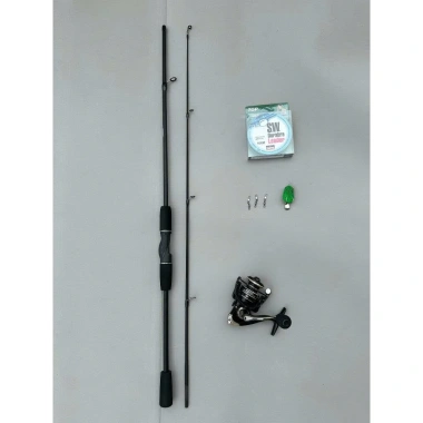 Bộ Cần Câu Lure Sói Đen Sói Xanh Máy đứng máy ngang cần 2 khúc giá rẻ chỉ 190.000 VND 2