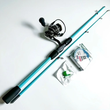 Bộ Cần Câu Lure Sói Đen Sói Xanh Máy đứng máy ngang cần 2 khúc giá rẻ chỉ 190.000 VND 3