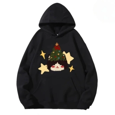 Bộ cặp đôi hoodie Giáng sinh 2.025 - Áo thun hoạt hình mèo con, rộng rãi, cỡ M-8XL, giảm còn 117.720₫ 2