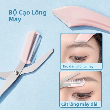 Bộ cắt tỉa lông mày chuyên nghiệp lược kéo + lưỡi dao cạo chải 2 chiếc giảm 20% 6 Bộ cắt tỉa lông mày chuyên nghiệp lược kéo + lưỡi dao cạo chải 2 chiếc giảm 20% 6