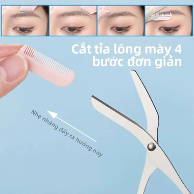 Bộ cắt tỉa lông mày chuyên nghiệp lược kéo + lưỡi dao cạo chải 2 chiếc giảm 20% 7 Bộ cắt tỉa lông mày chuyên nghiệp lược kéo + lưỡi dao cạo chải 2 chiếc giảm 20% 7