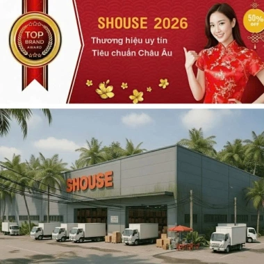 Bộ cây lau nhà 360 độ Shouse thông minh cho nhà tắm cao cấp, thùng cán dài, tách nước, giảm còn 357.300₫