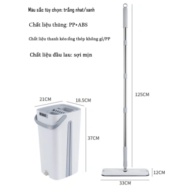 Bộ cây lau nhà 360 độ tự vắt cao cấp, chổi lau và bông lau kèm, giá 149.000 VND 6