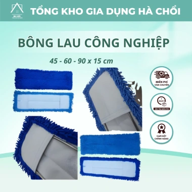 Bộ Cây Lau Nhà Công Nghiệp Cán Inox 201 Không Gỉ - Kèm Bông Lau Sàn San Hô, 45/60/90cm, Giá 30.000₫