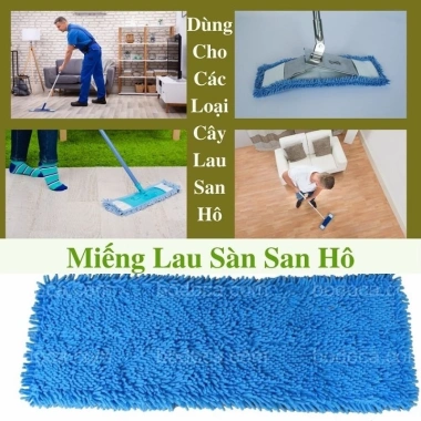 Bộ Cây Lau Nhà Công Nghiệp Cán Inox 201 Không Gỉ - Kèm Bông Lau Sàn San Hô, 45/60/90cm, Giá 30.000₫