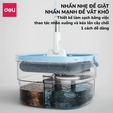 Bộ Cây Lau Nhà Deli, Chổi Xoay 360°, 2 ngăn, bông lau, giá ưu đãi 399.000 VND 5
