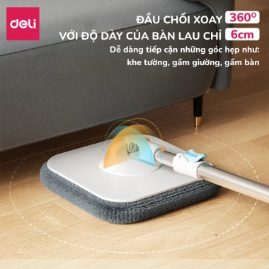 Bộ Cây Lau Nhà Deli, Chổi Xoay 360°, 2 ngăn, bông lau, giá ưu đãi 399.000 VND 6