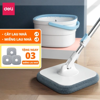Bộ Cây Lau Nhà Deli, Chổi Xoay 360°, 2 ngăn, bông lau, giá ưu đãi 399.000 VND 10