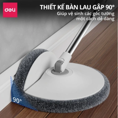 Bộ Cây Lau Nhà Deli Gập 90 độ, Thùng Tự Vắt, Chổi Lau 360 độ - Giá 21.000 2