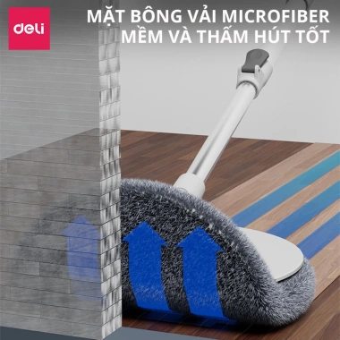 Bộ Cây Lau Nhà Deli Gập 90 độ, Thùng Tự Vắt, Chổi Lau 360 độ - Giá 21.000 4