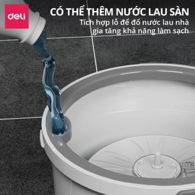 Bộ Cây Lau Nhà Deli Gập 90 độ, Thùng Tự Vắt, Chổi Lau 360 độ - Giá 21.000 5