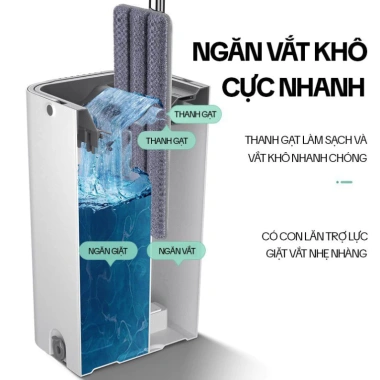 Bộ cây lau nhà MOP-JULIDO thùng tự vắt, chổi 360 độ làm sạch sàn - chỉ 185.000₫