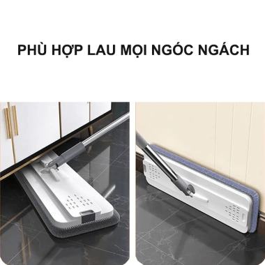 Bộ cây lau nhà Shouse 360° thông minh, tách nước, cán dài - Nhà tắm sạch bóng cao cấp