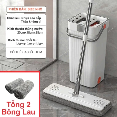 Bộ cây lau nhà Shouse 360° thông minh, tách nước, cán dài - Nhà tắm sạch bóng cao cấp