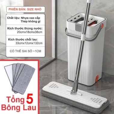 Bộ cây lau nhà Shouse 360° thông minh, tách nước, cán dài - Nhà tắm sạch bóng cao cấp