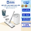Bộ Cây Lau Nhà Thông Minh Tự Vắt 2 Ngăn 360 độ Cao Cấp 2 Chổi Lau + 8 Bông + Thùng Vắt 133k