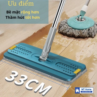 Bộ Cây Lau Nhà Thông Minh Tự Vắt 2 Ngăn 360 độ Cao Cấp 2 Chổi Lau + 8 Bông + Thùng Vắt 133k 5