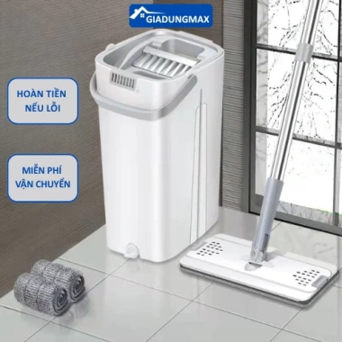 Bộ cây lau nhà thông minh tự vắt, thùng xoay 360, kèm bông lau hút sạch, nút xả tiện lợi giảm giá